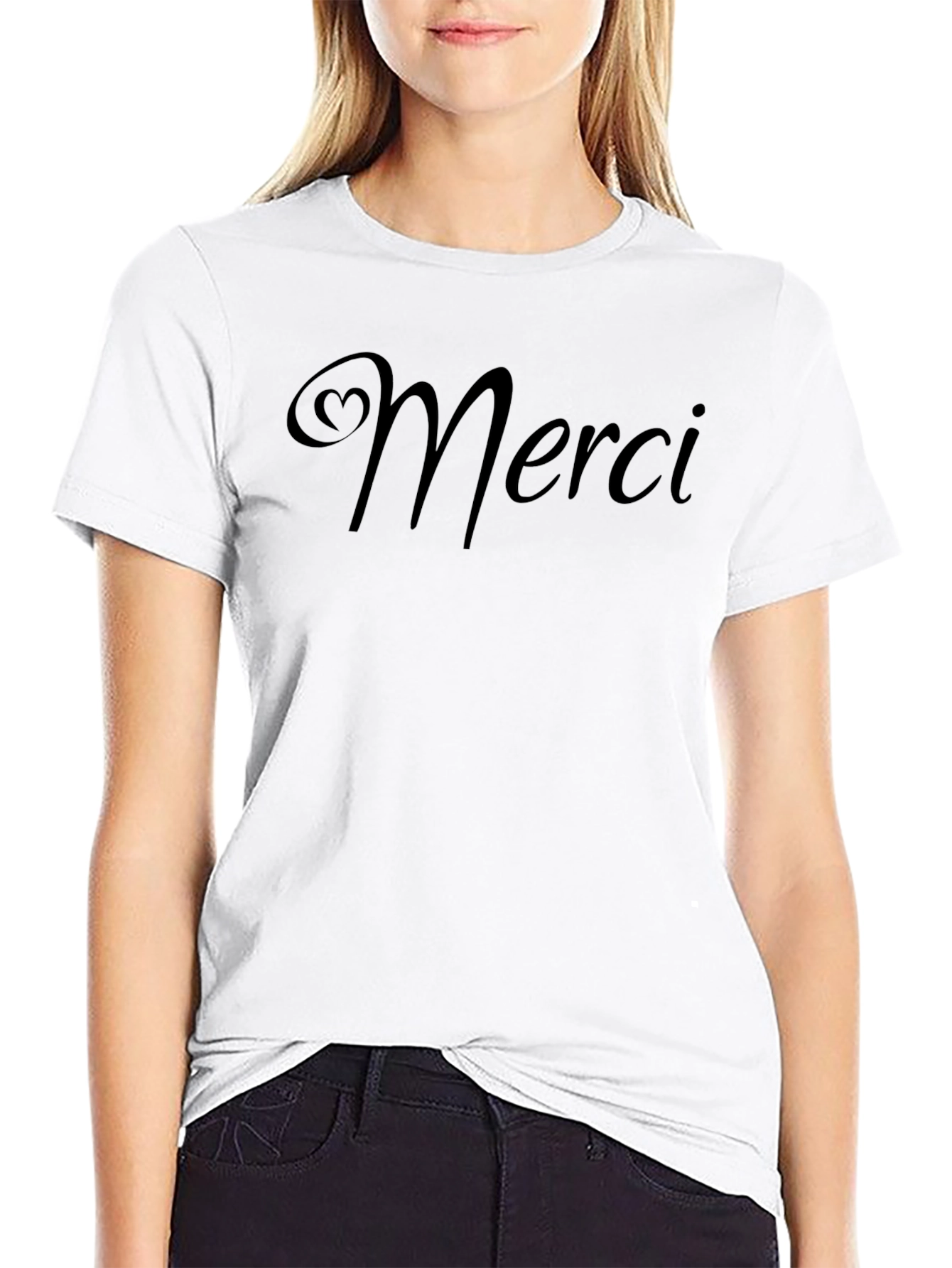 Merci Heart Graphic T-Shirt - Casual Comfort