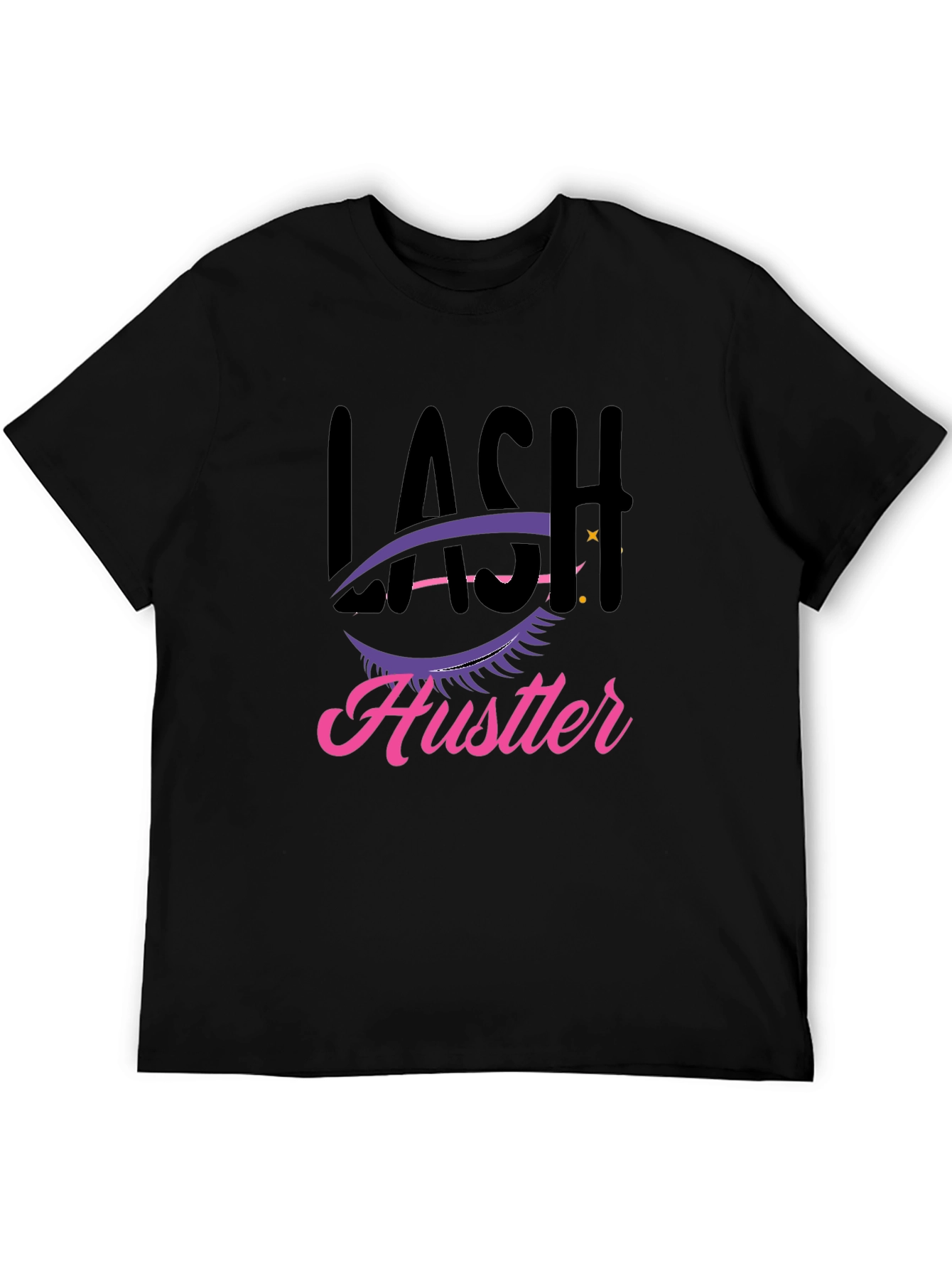 Lash Hustler Graphic Tee - Trendy Black T-Shirt