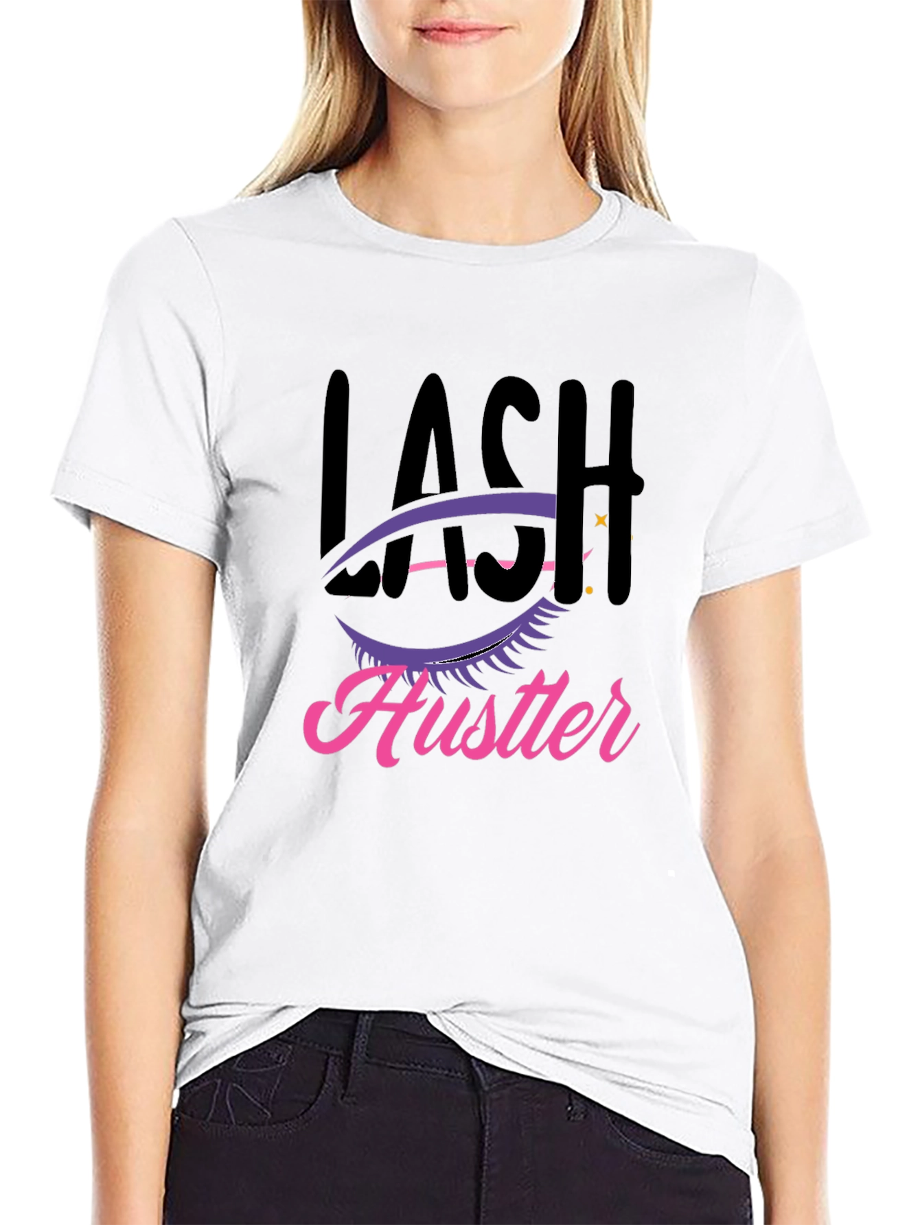 Lash Hustler Graphic Tee - Trendy Black T-Shirt