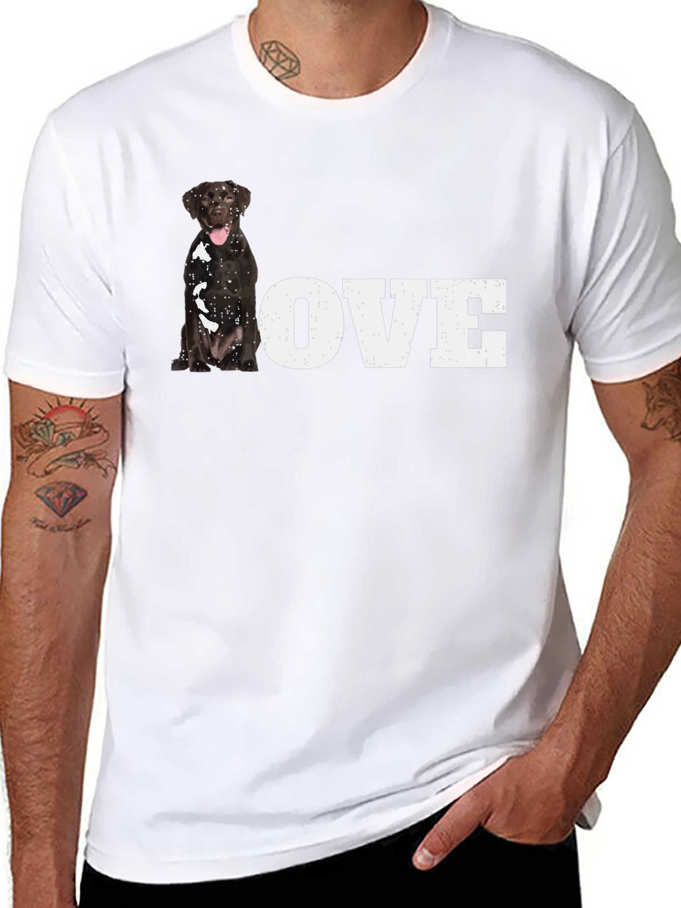 Dog Love Graphic T-Shirt - Black
