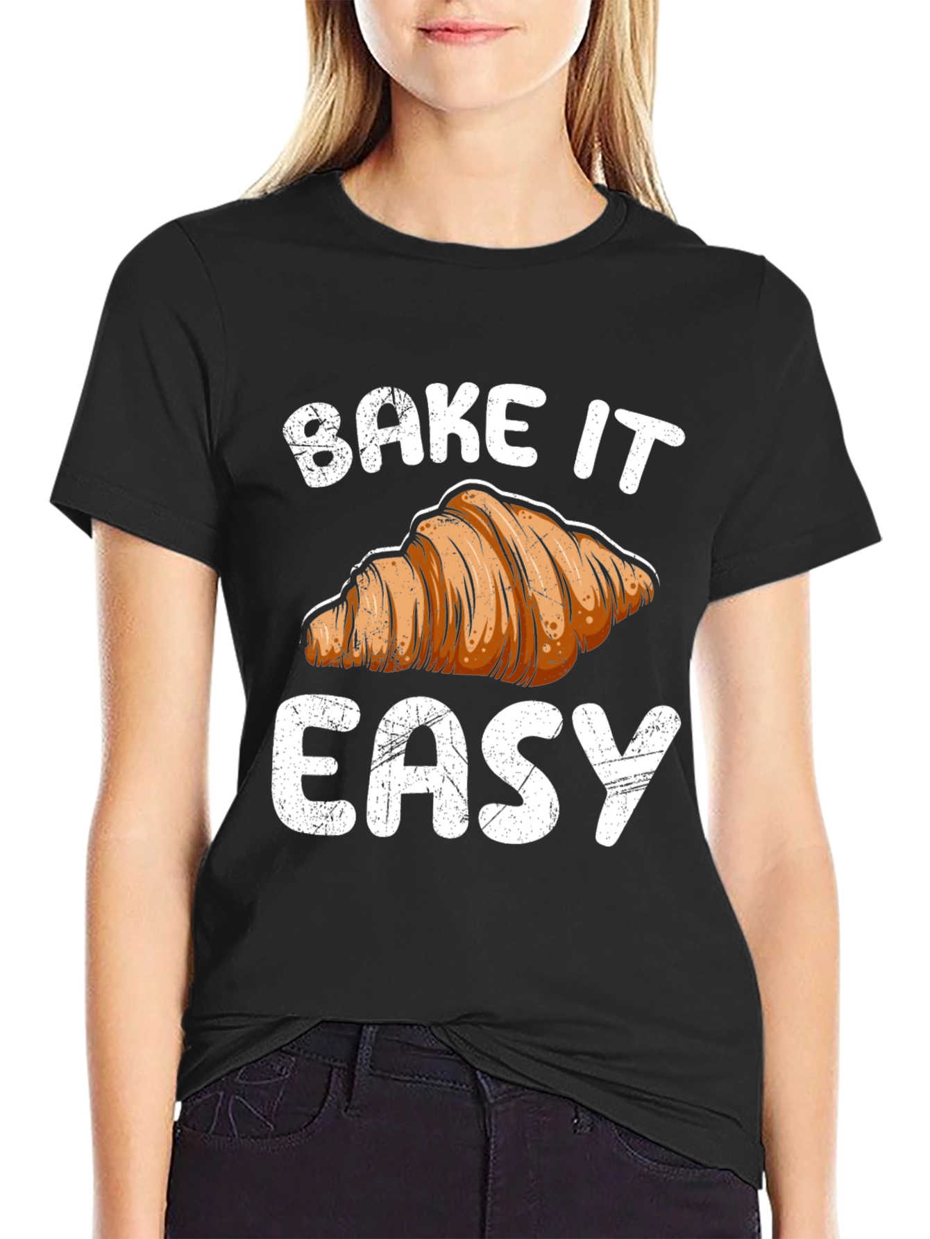 Bake It Easy Croissant Graphic T-Shirt