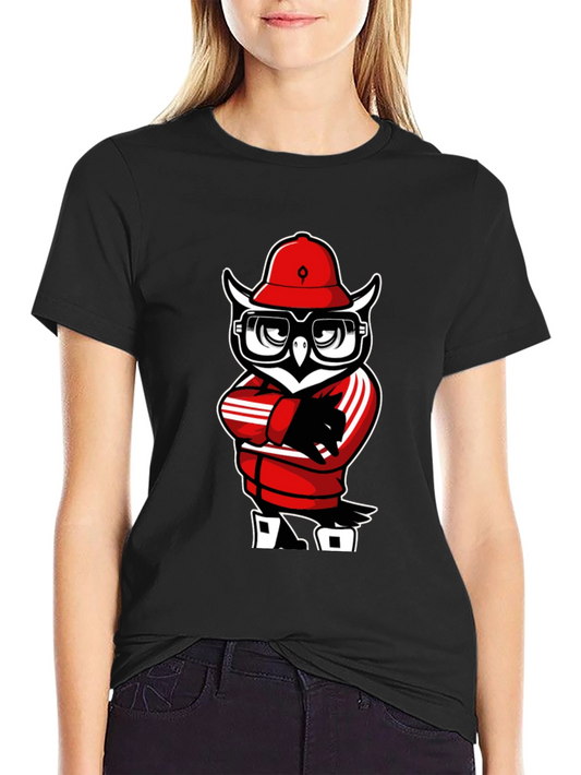 Cool Owl T-Shirt - Red Hat & Tracksuit
