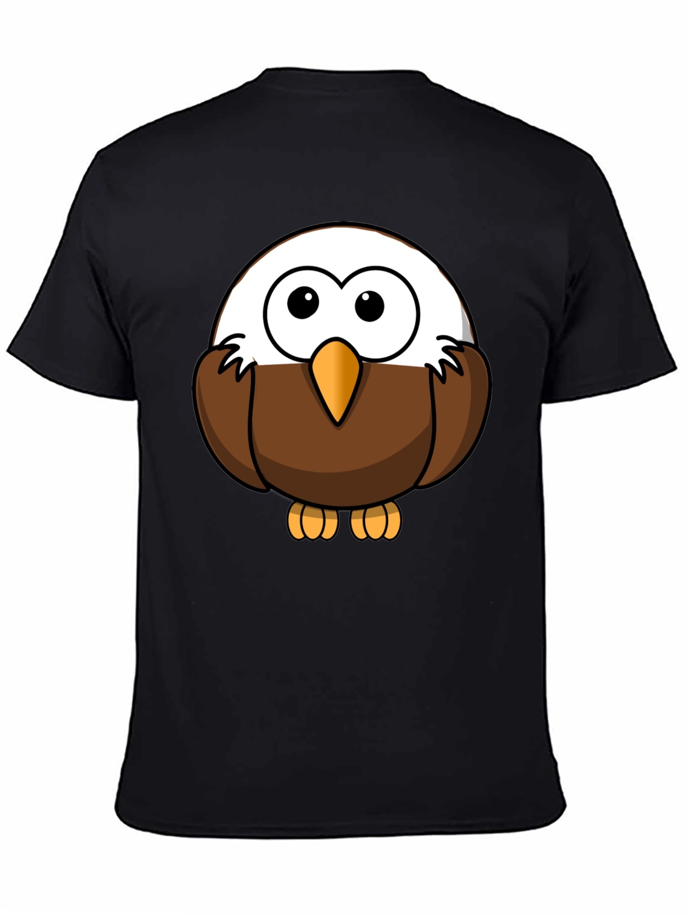 Cute Cartoon Eagle Graphic Tee - Black Unisex Shirt