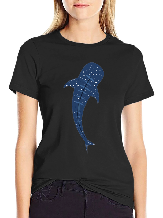 Whale Shark Graphic Tee - Black Cotton T-Shirt