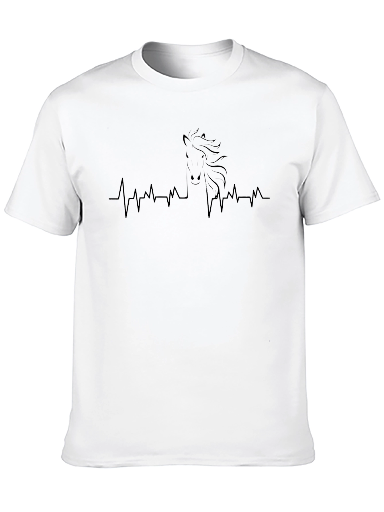 Horse Heartbeat Graphic Tee - Black
