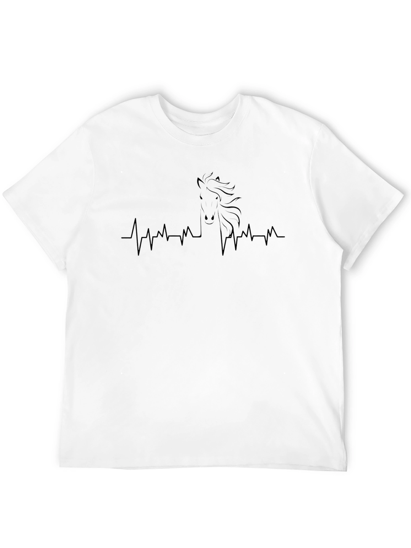 Horse Heartbeat Graphic Tee - Black