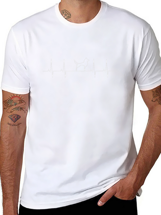Dog Heartbeat T-Shirt - Mens Black Graphic Tee