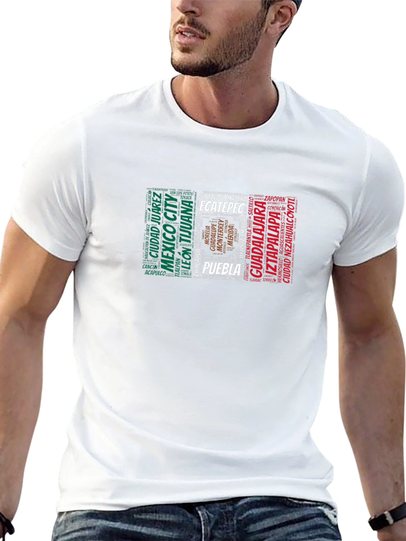 Mexico City Names T-Shirt - Black