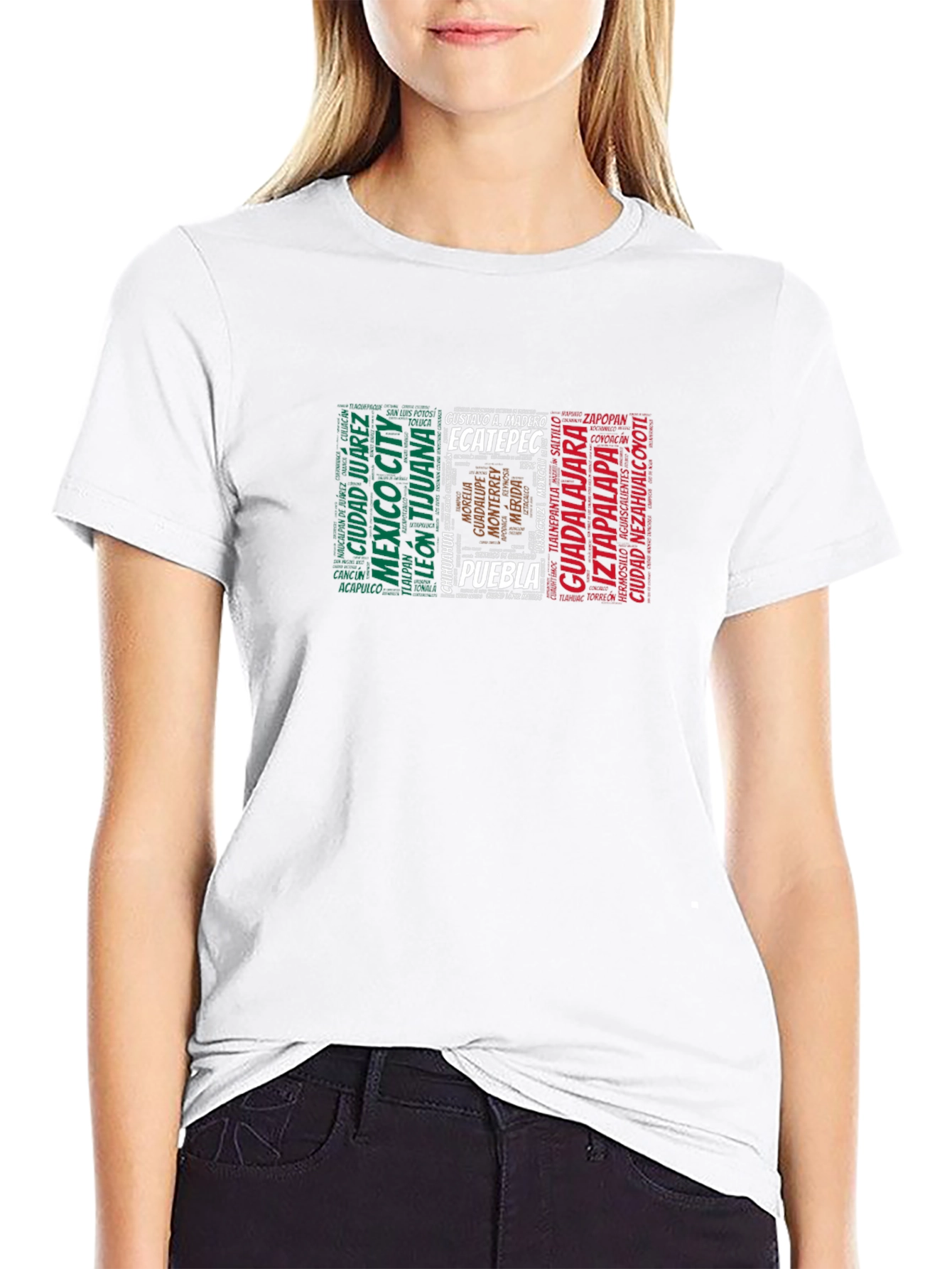 Mexico City Names T-Shirt - Black