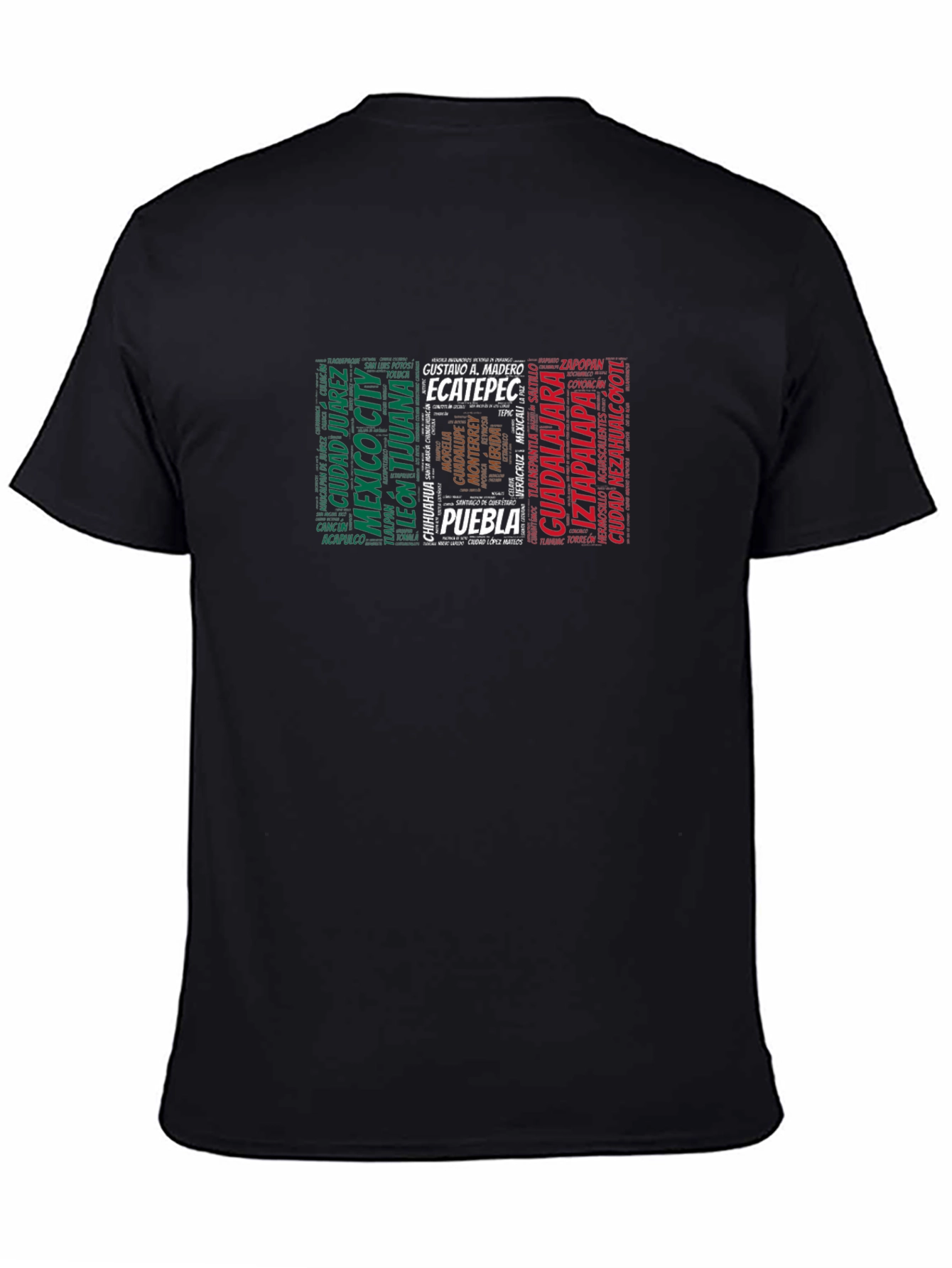 Mexico City Names T-Shirt - Black