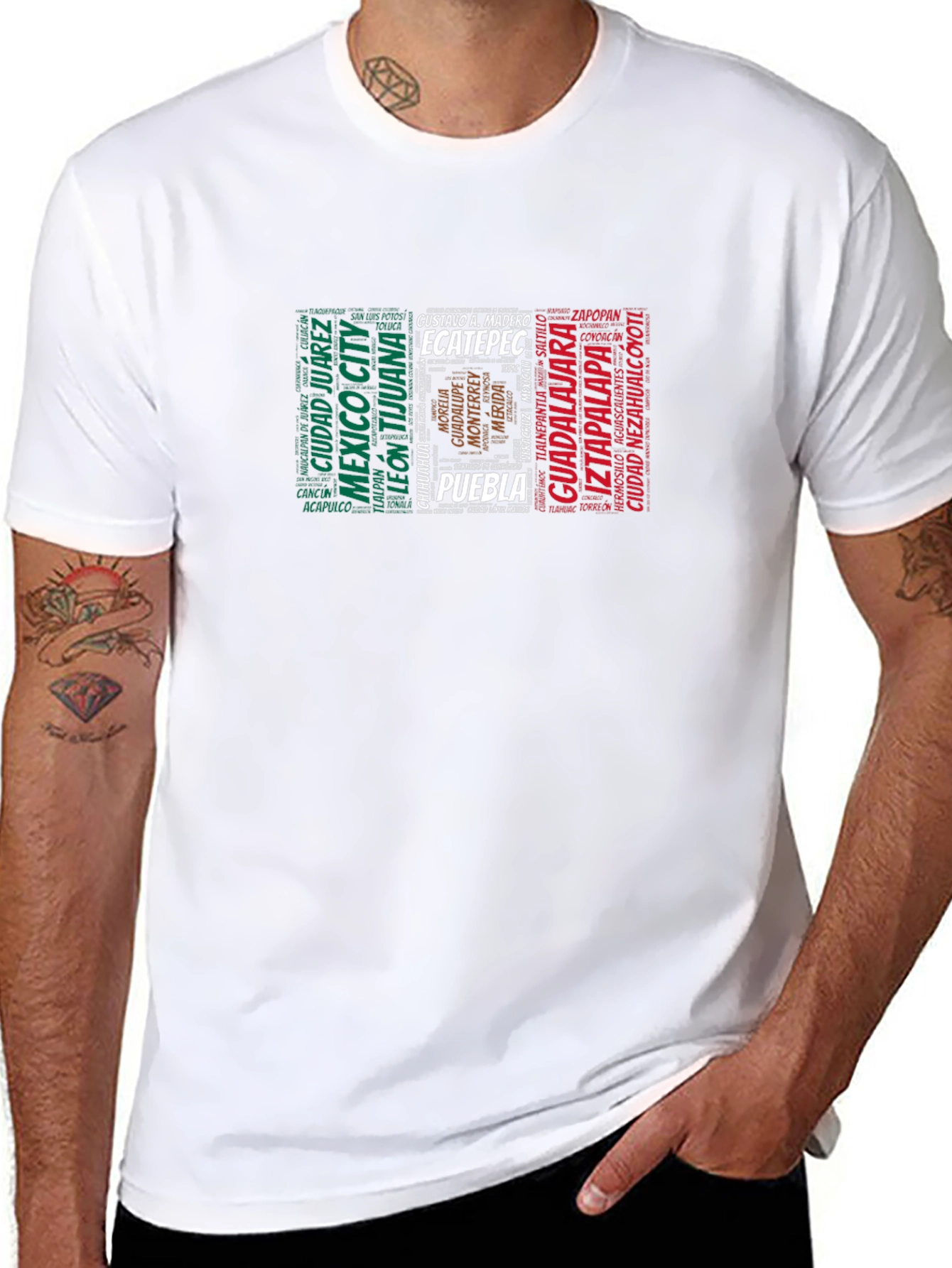 Mexico City Names T-Shirt - Black