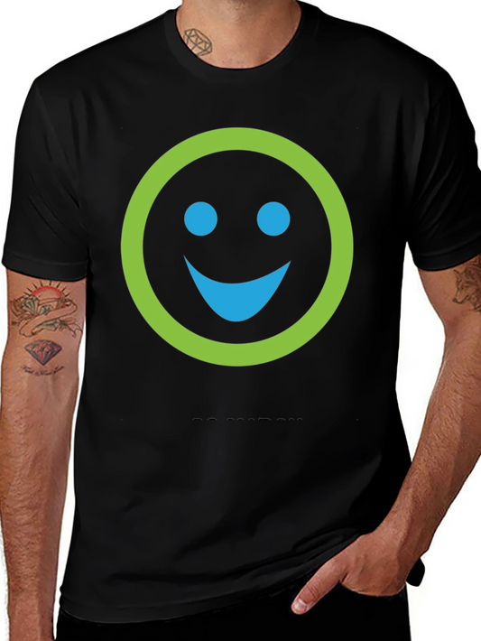 Smiley Face Graphic T-Shirt - Black