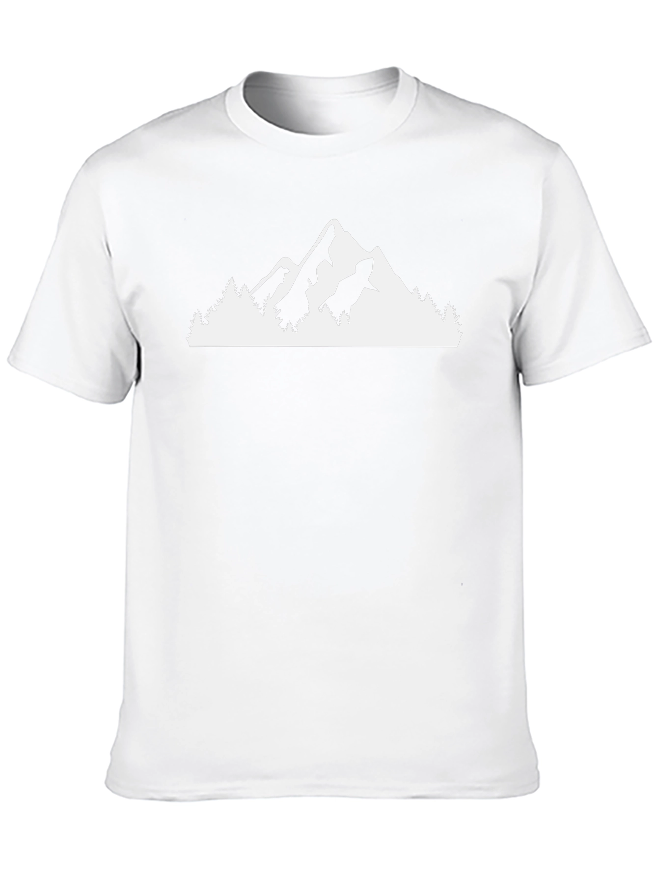 Mountain Silhouette Graphic Tee - Black Cotton Casual Shirt