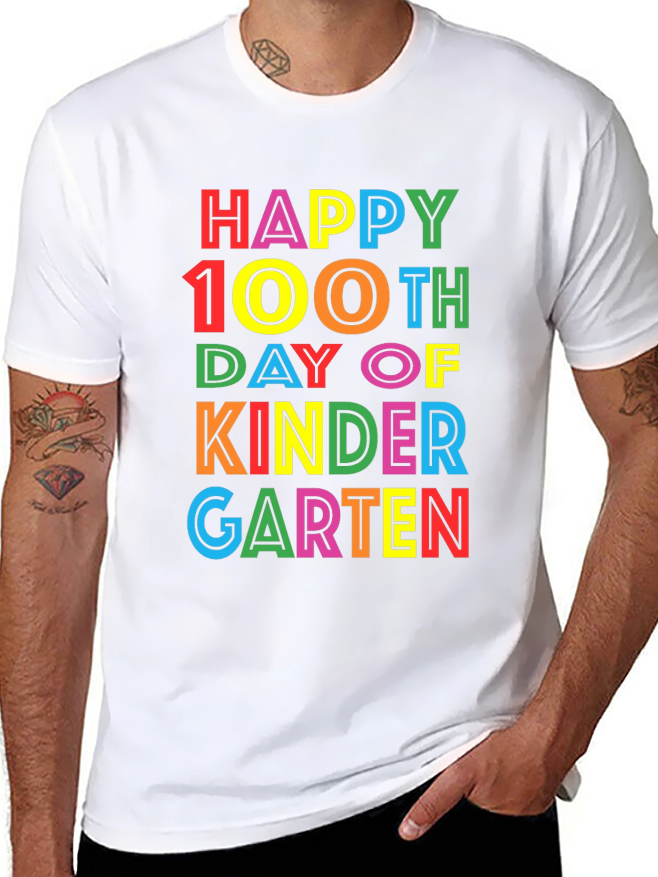Happy 100th Day of Kindergarten Black T-Shirt