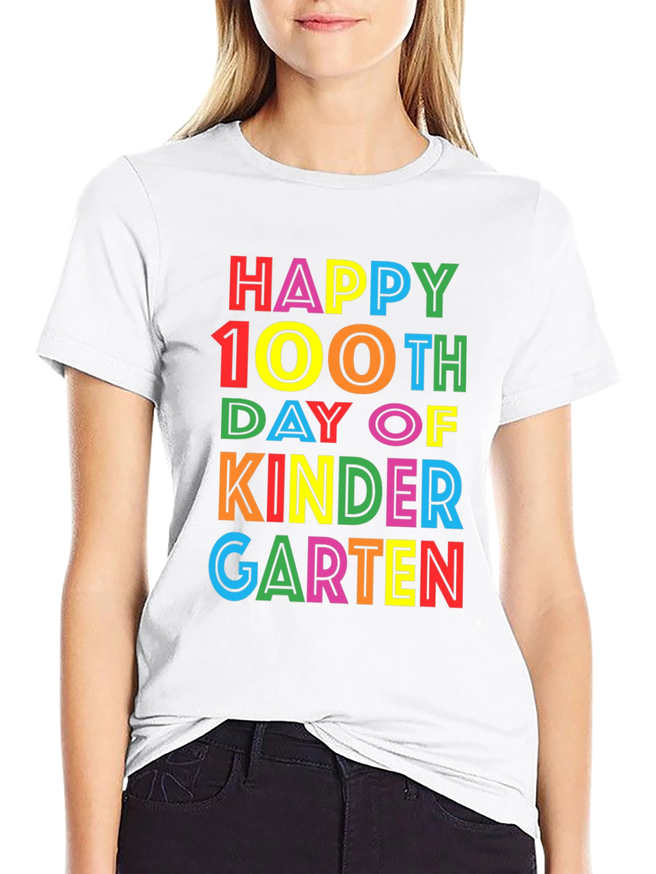 Happy 100th Day of Kindergarten Black T-Shirt
