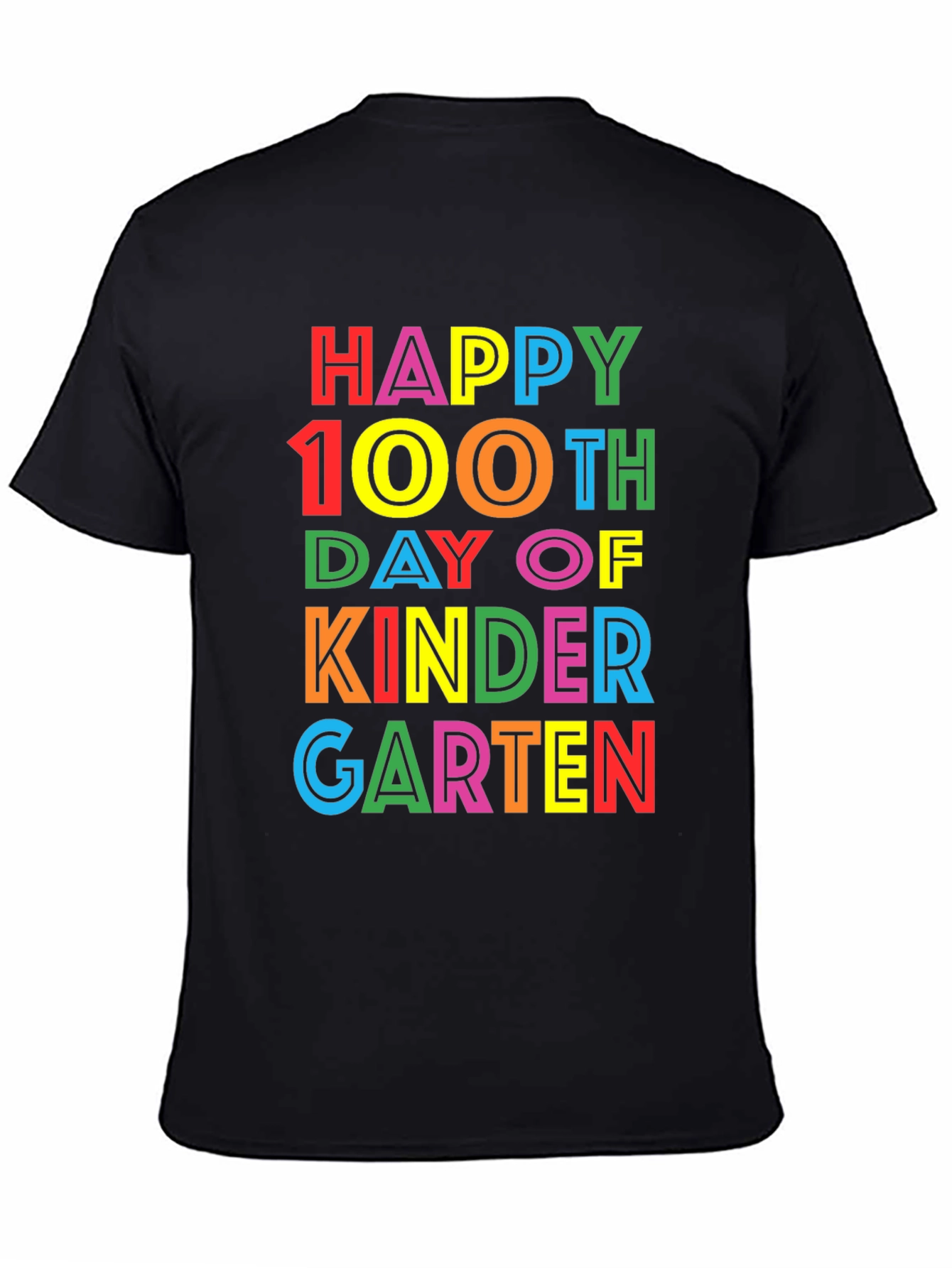 Happy 100th Day of Kindergarten Black T-Shirt