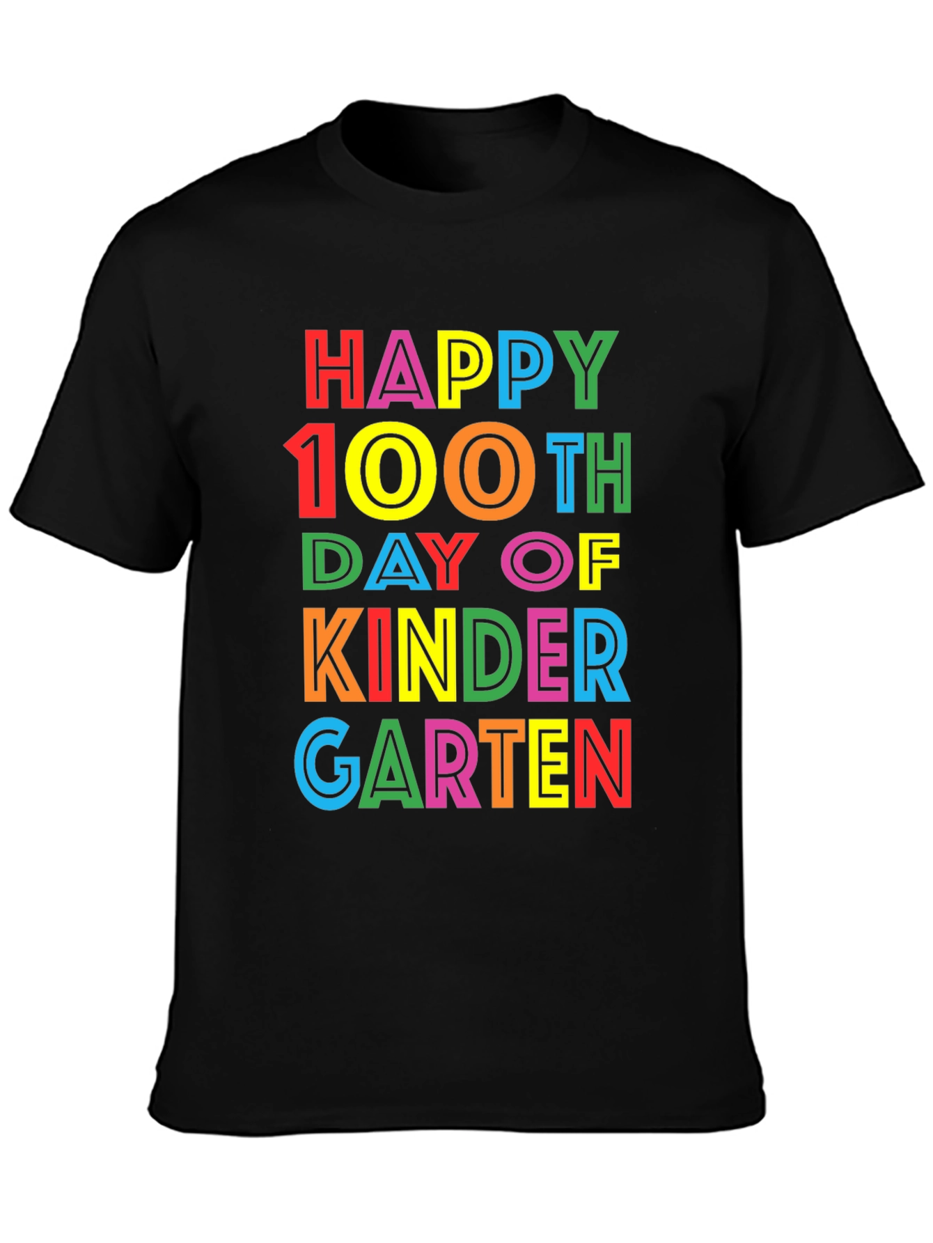 Happy 100th Day of Kindergarten Black T-Shirt