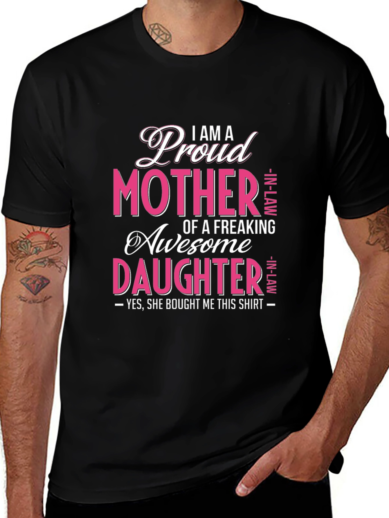 Proud Mother In-Law Awesome Daughter Graphic T-Shirt