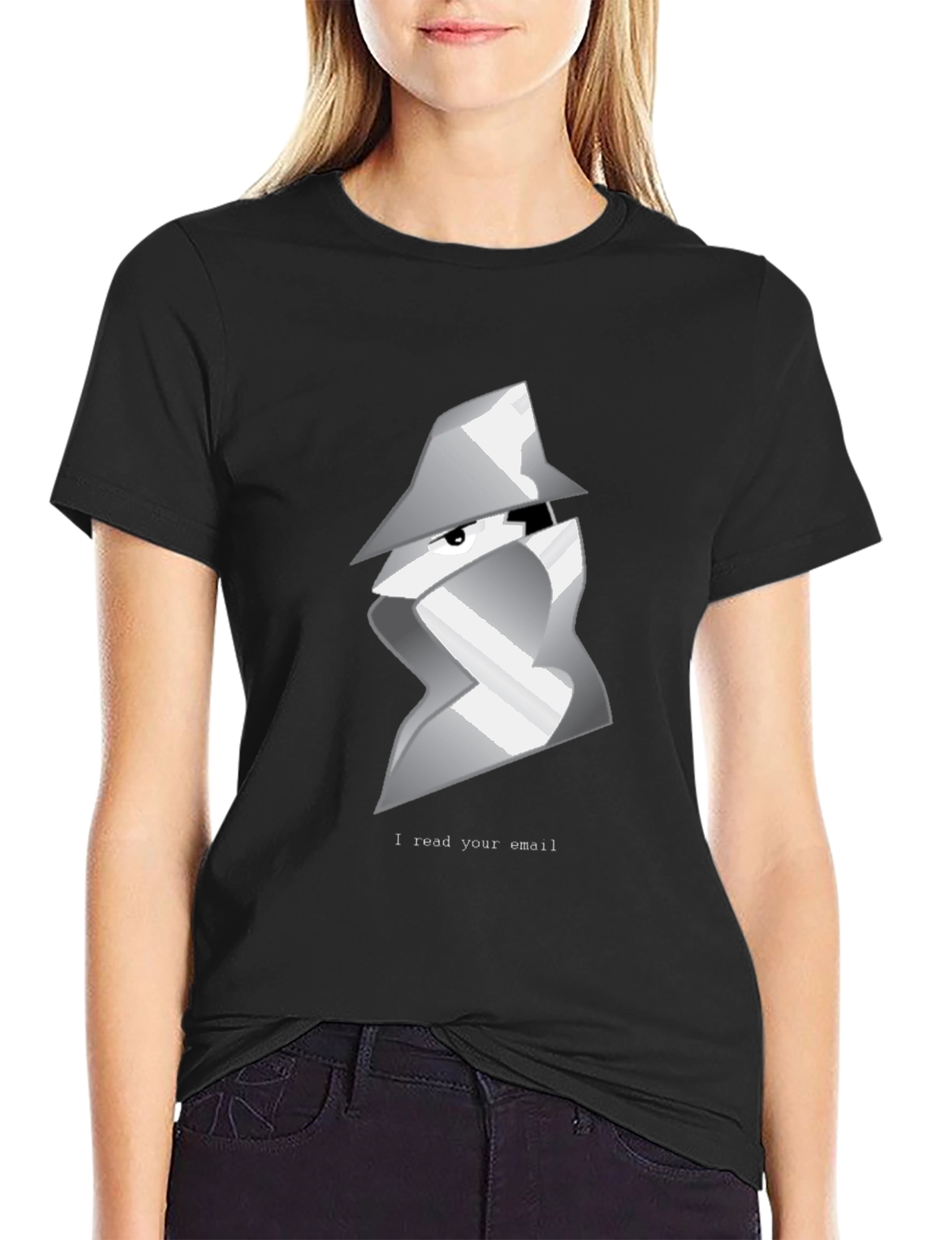 Spy Email Reader Graphic T-Shirt - Black