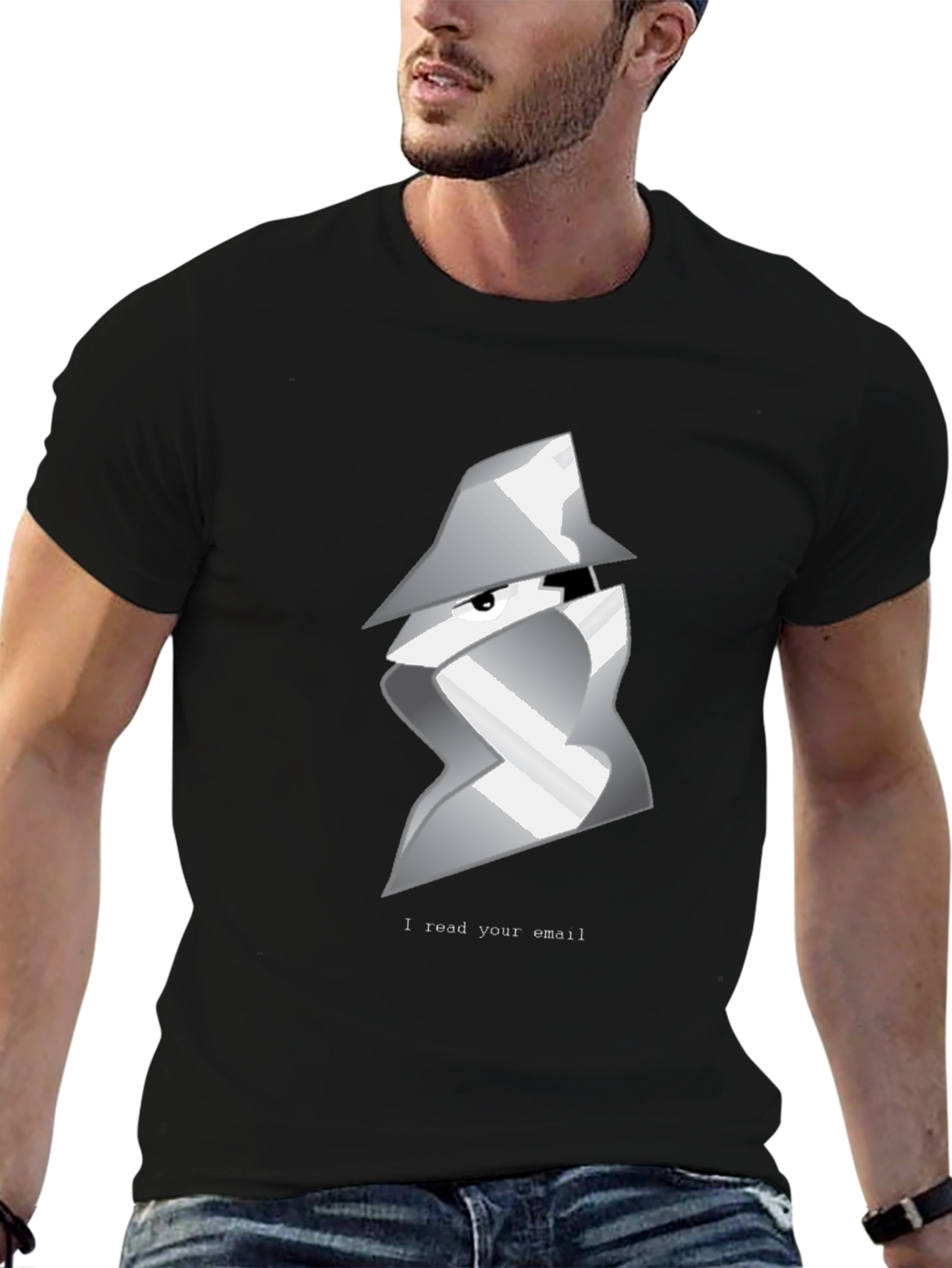 Spy Email Reader Graphic T-Shirt - Black