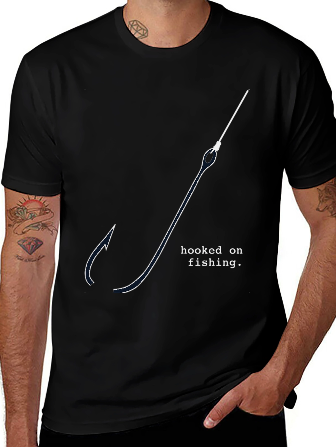 Hooked on Fishing Graphic T-Shirt