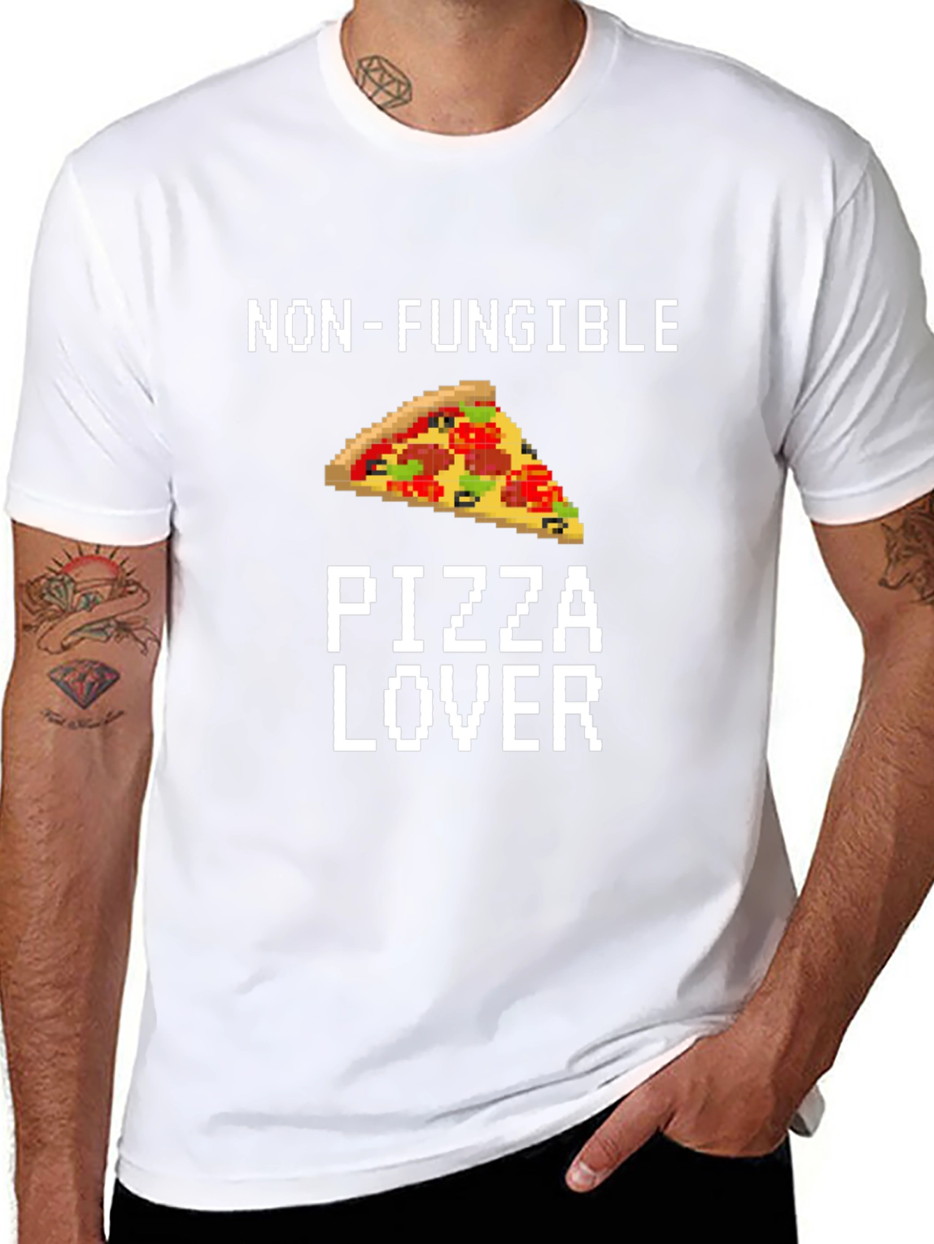 Non-Fungible Pizza Lover Graphic Tee - Black