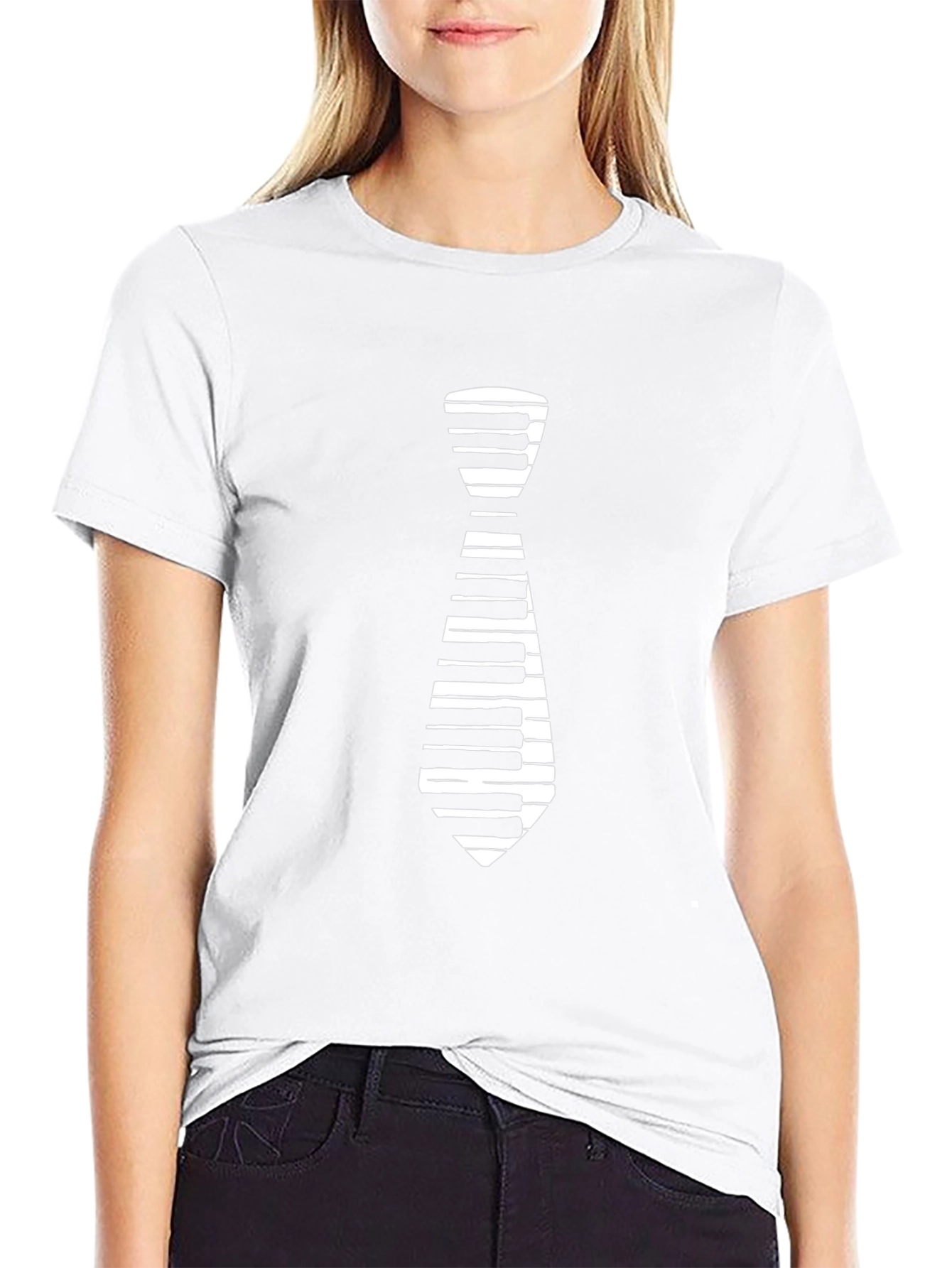 Piano Tie Graphic Tee - Music Lovers T-Shirt
