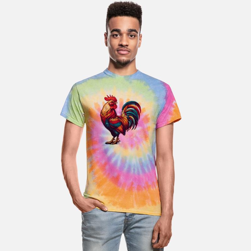 magnificent rooster in bright, colorful colors