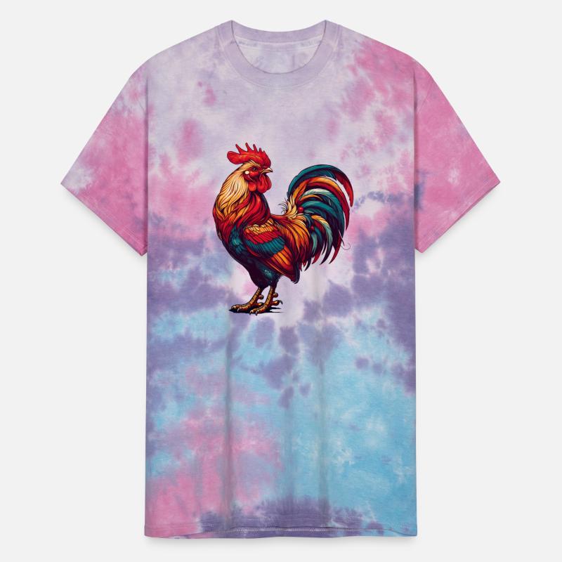 magnificent rooster in bright, colorful colors