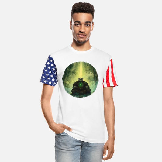 Meditating Panda Monk in a Glowing Bamboo Grove