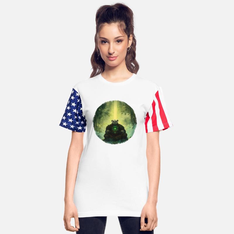 Meditating Panda Monk in a Glowing Bamboo Grove