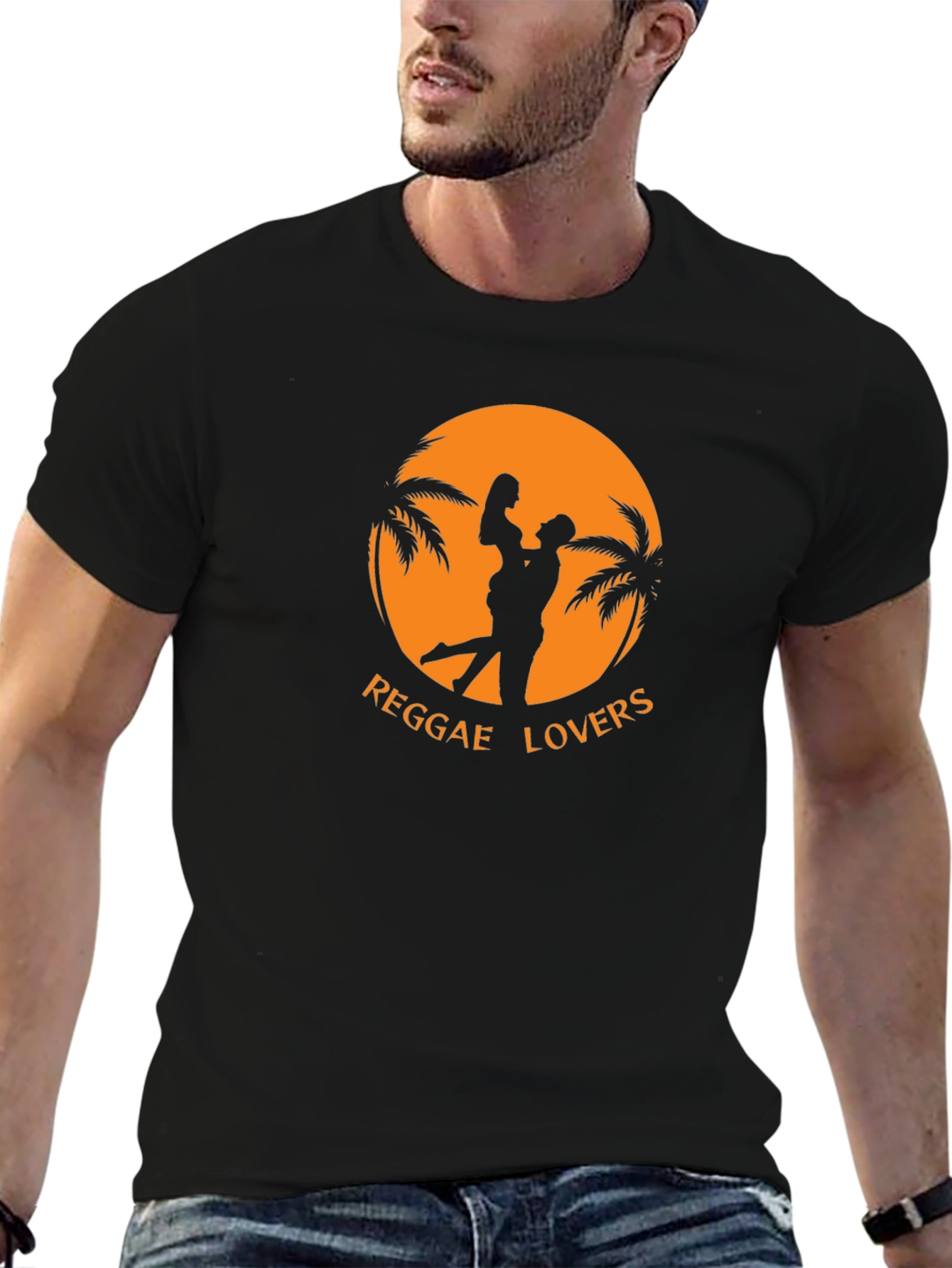Reggae Lovers T-Shirt - Island Vibes Black Tee
