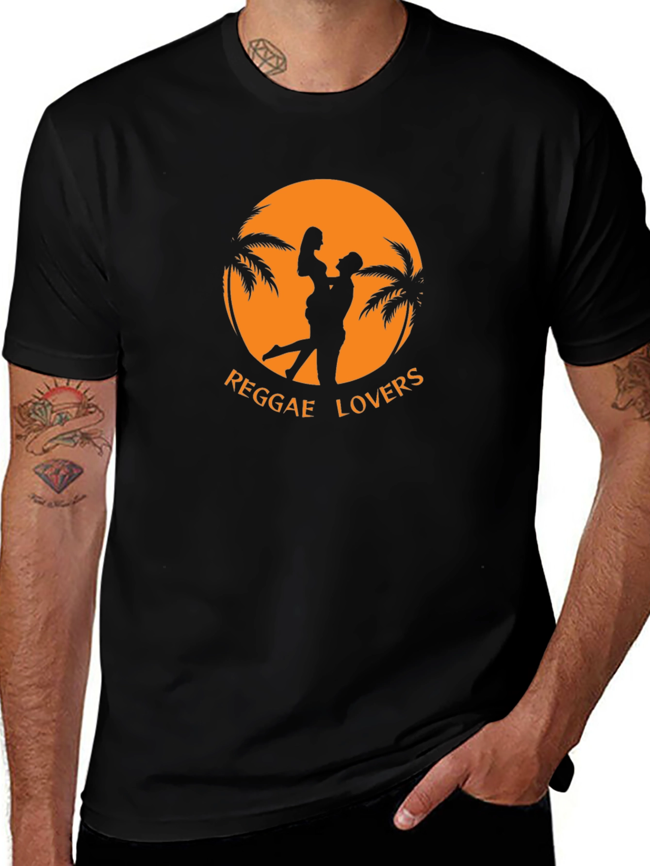 Reggae Lovers T-Shirt - Island Vibes Black Tee
