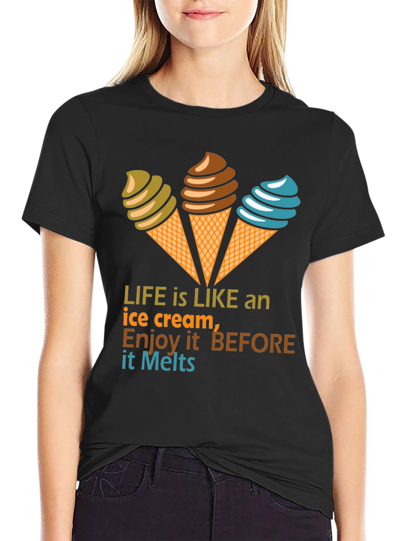 Life Is Like an Ice Cream Graphic T-Shirt