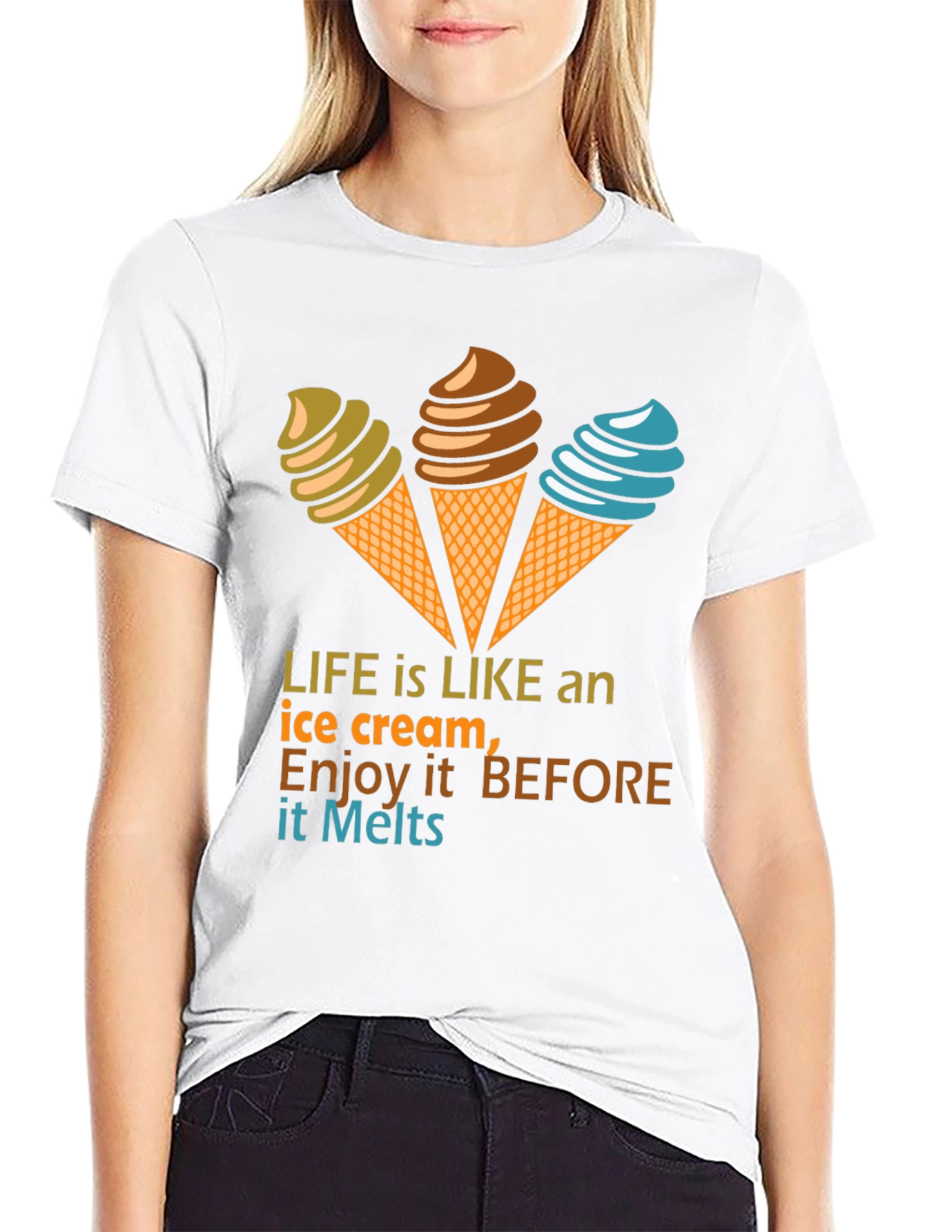 Life Is Like an Ice Cream Graphic T-Shirt