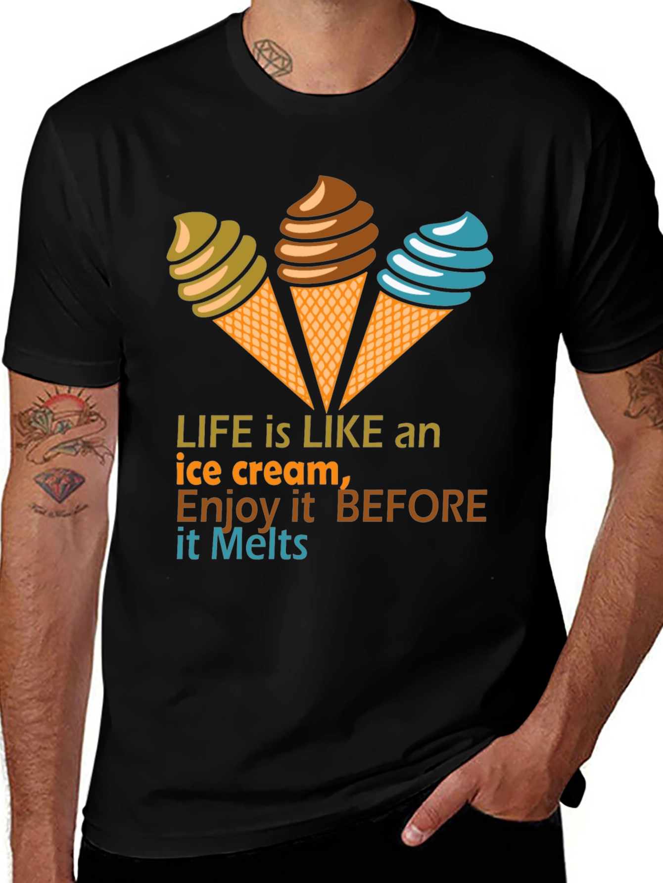 Life Is Like an Ice Cream Graphic T-Shirt