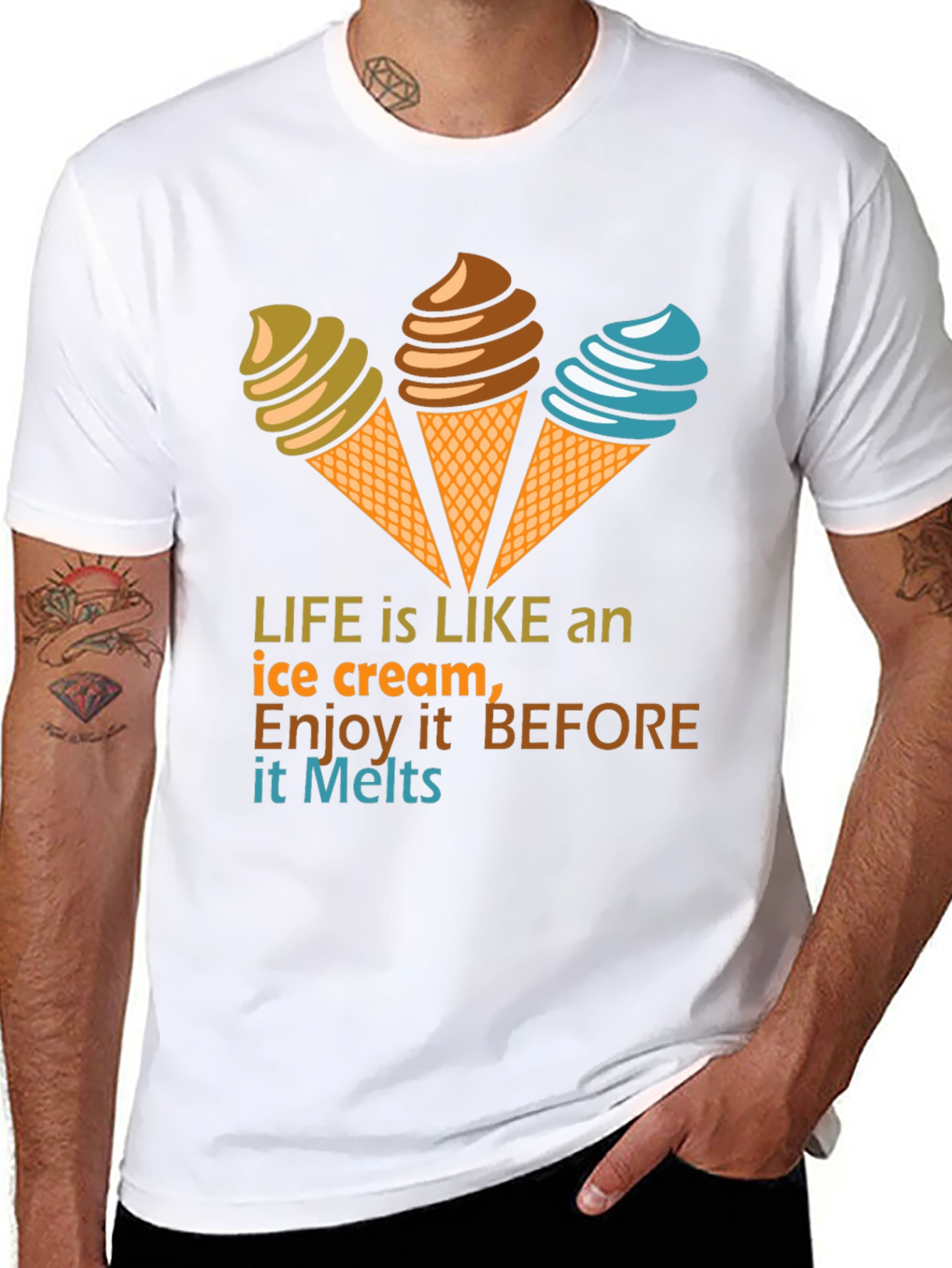 Life Is Like an Ice Cream Graphic T-Shirt