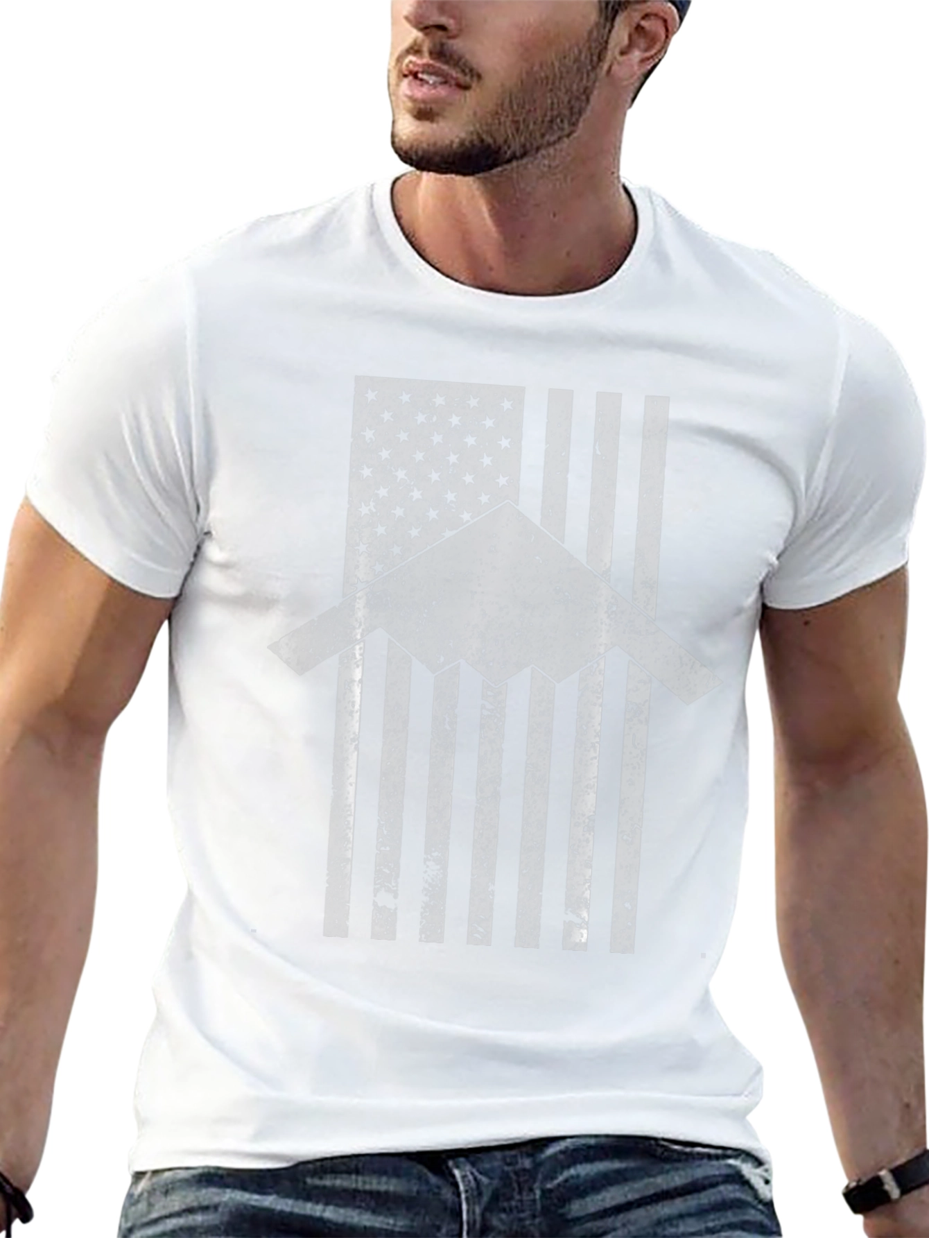 Stealth Bomber US Flag Graphic T-Shirt