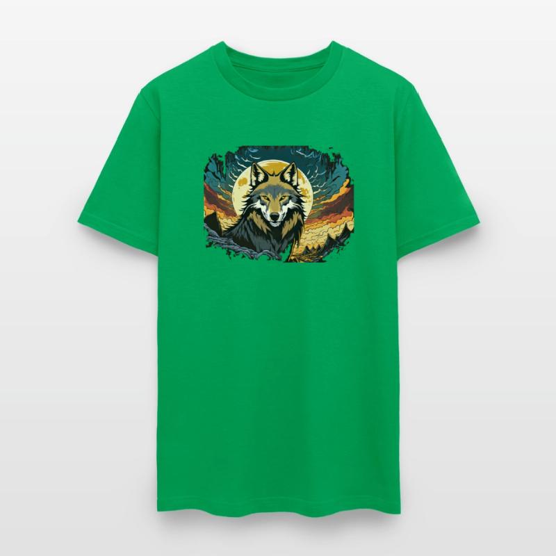 Moonlit Howl: Wolf in the Blue Night Vector