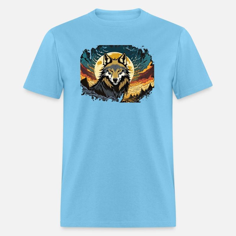 Moonlit Howl: Wolf in the Blue Night Vector