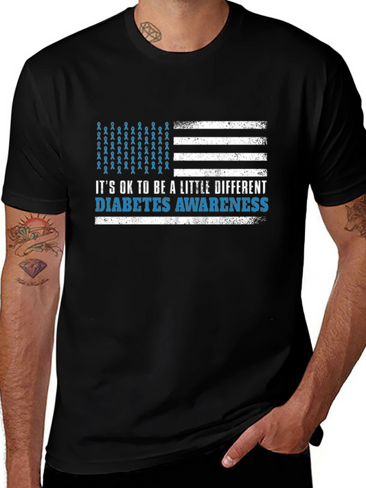 Diabetes Awareness American Flag Graphic T-Shirt