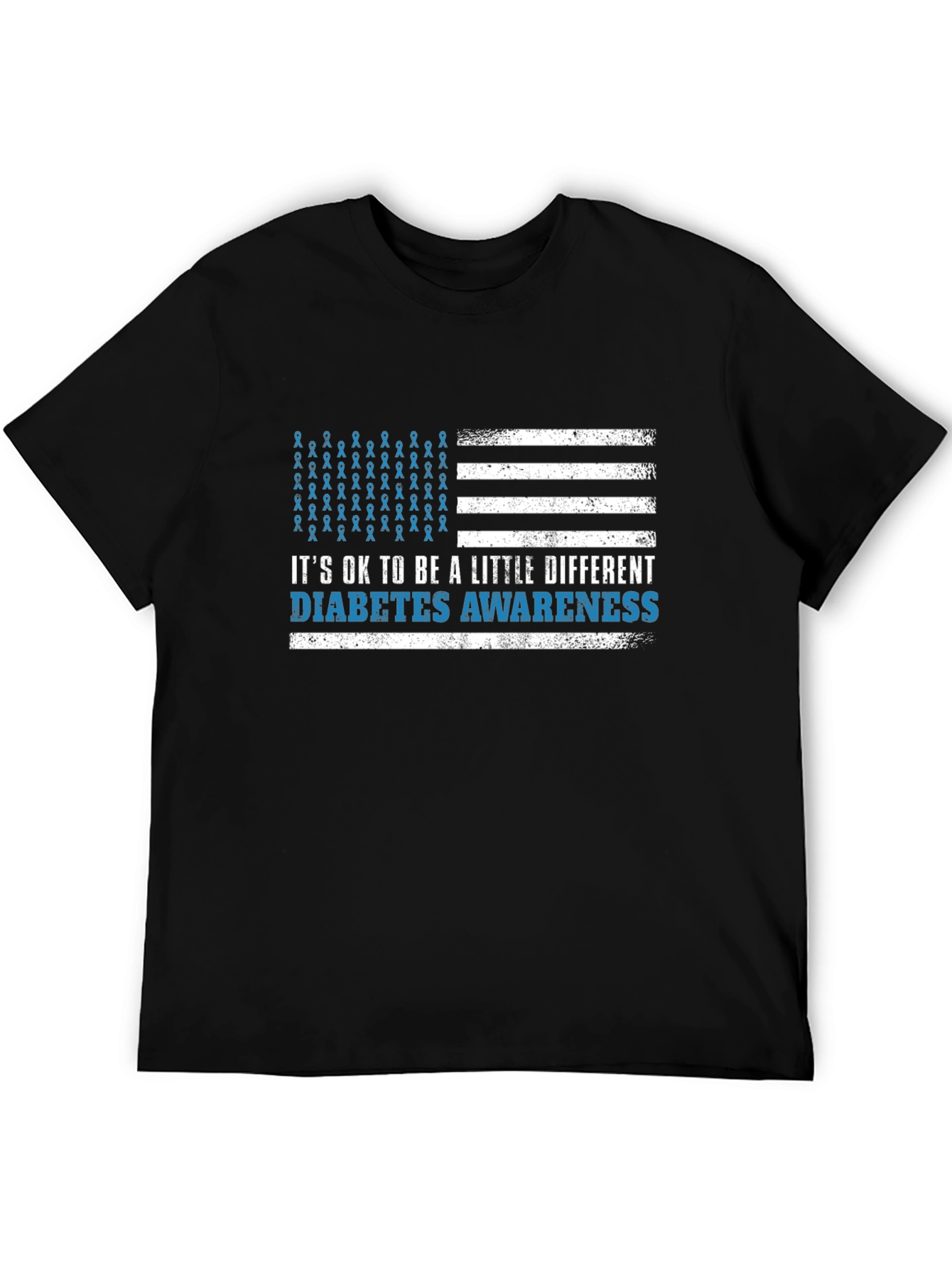 Diabetes Awareness American Flag Graphic T-Shirt
