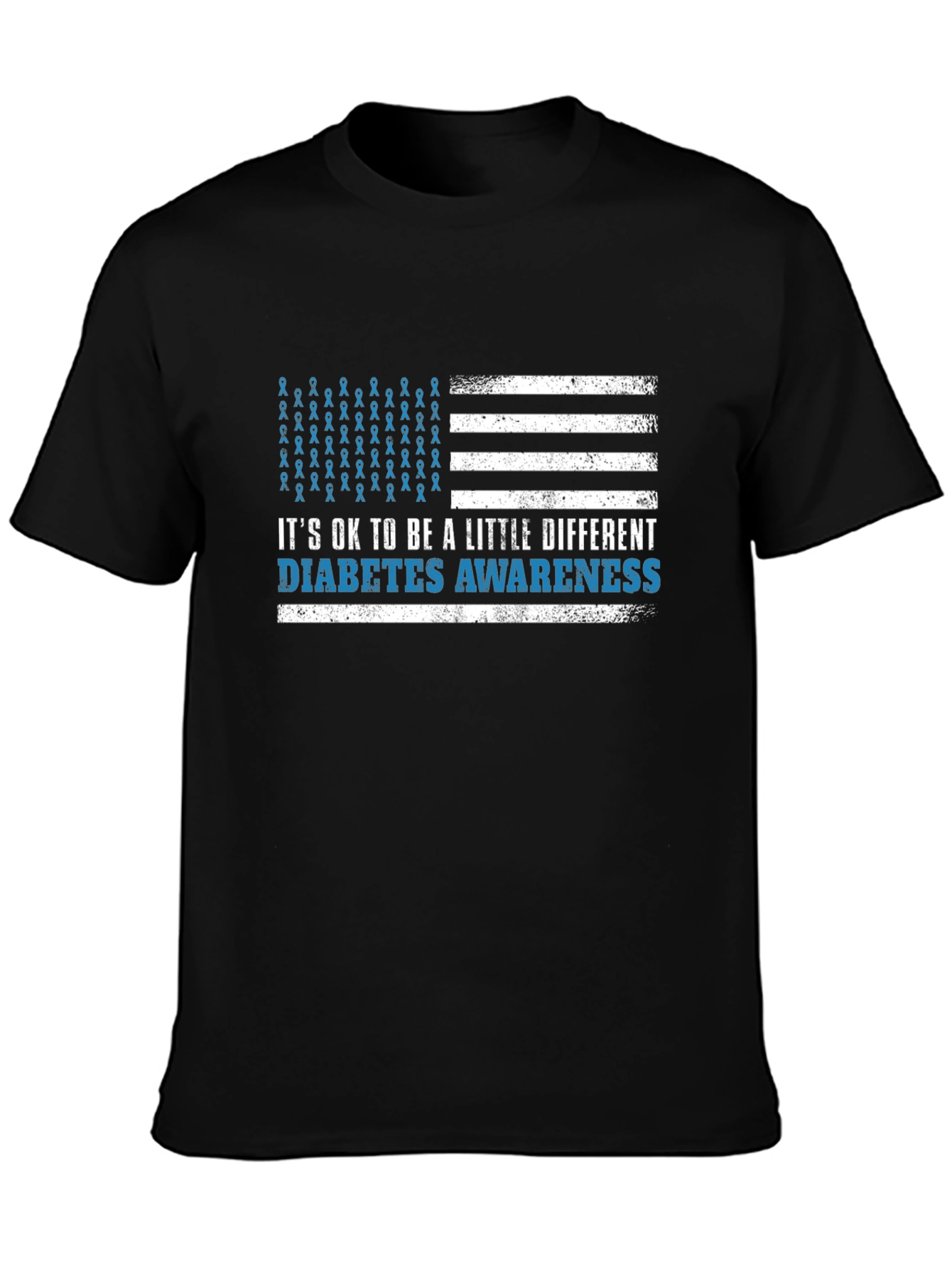 Diabetes Awareness American Flag Graphic T-Shirt
