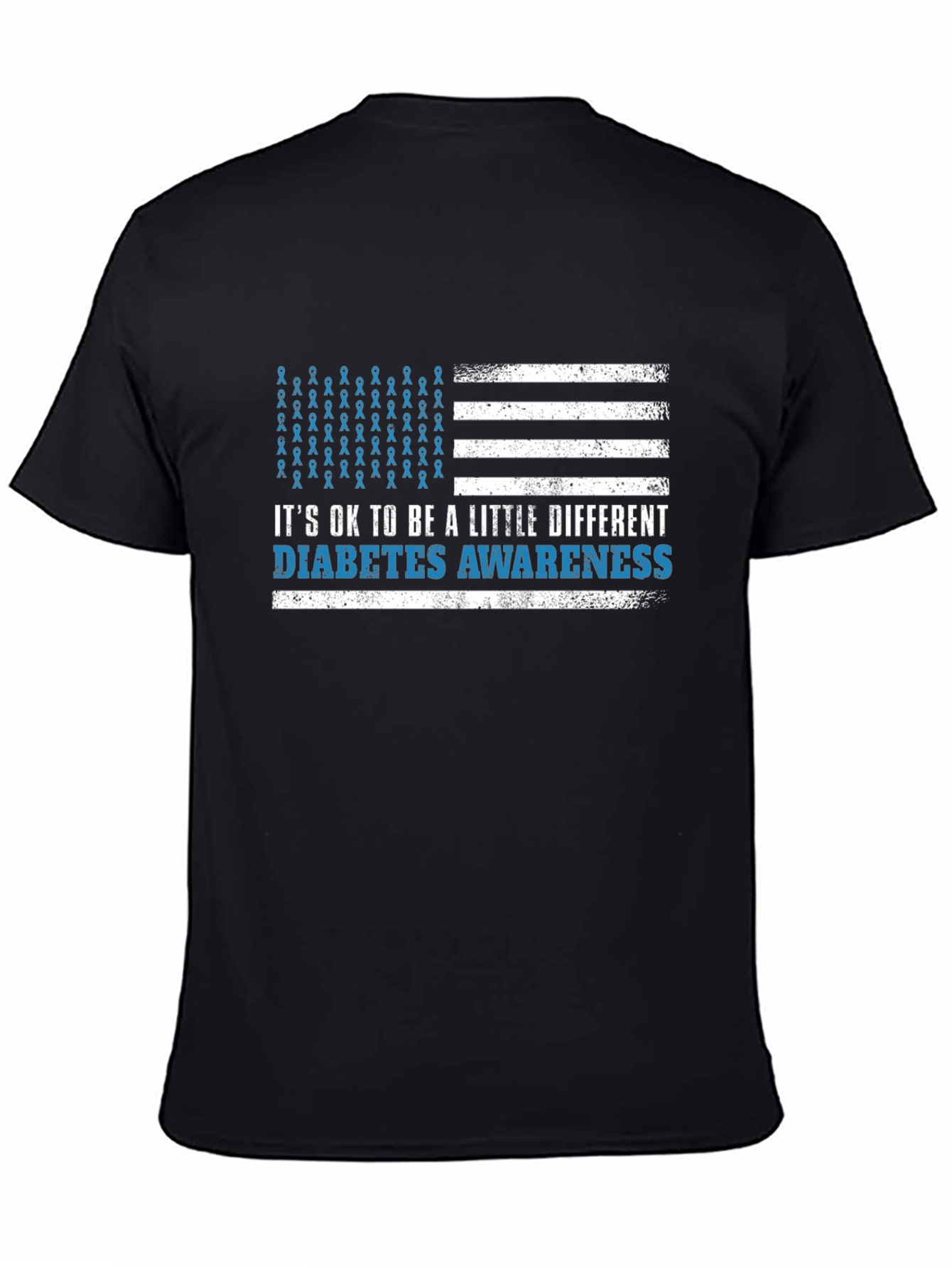 Diabetes Awareness American Flag Graphic T-Shirt