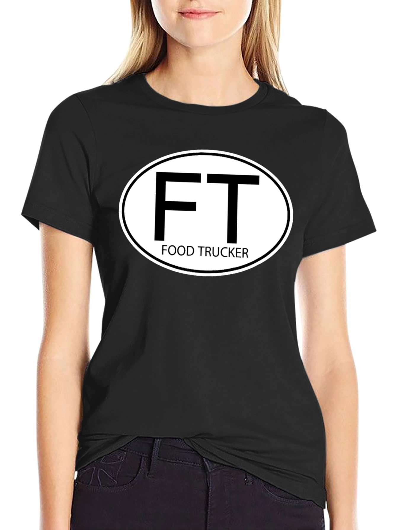 Food Trucker Graphic T-Shirt - FT Oval Design