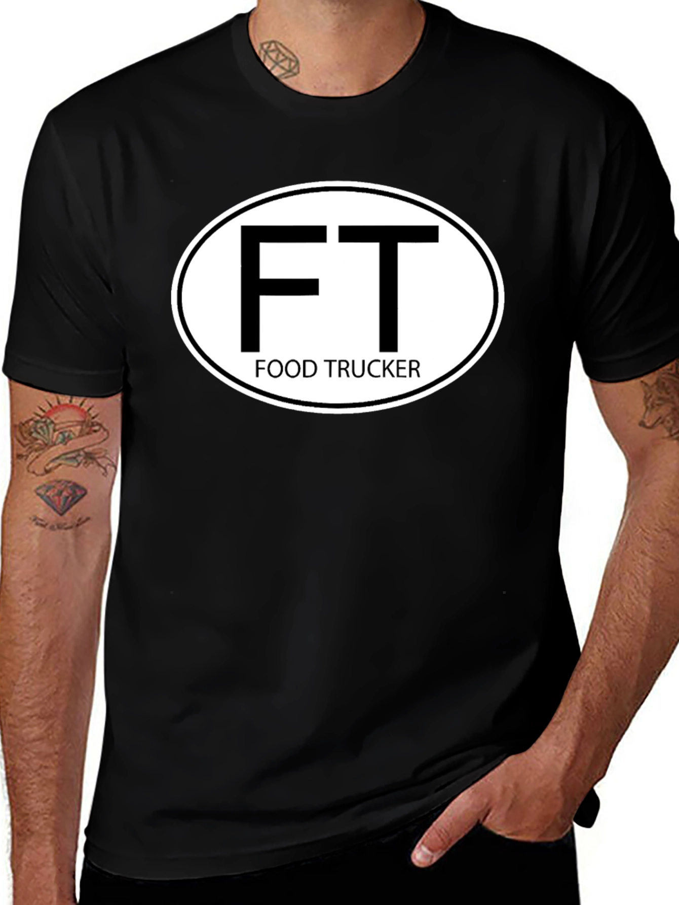 Food Trucker Graphic T-Shirt - FT Oval Design