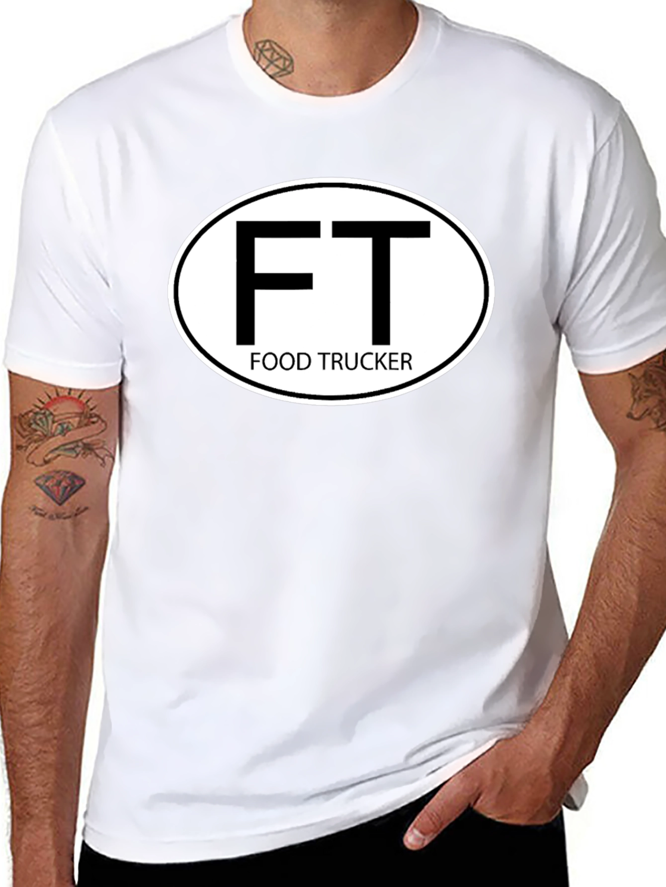 Food Trucker Graphic T-Shirt - FT Oval Design