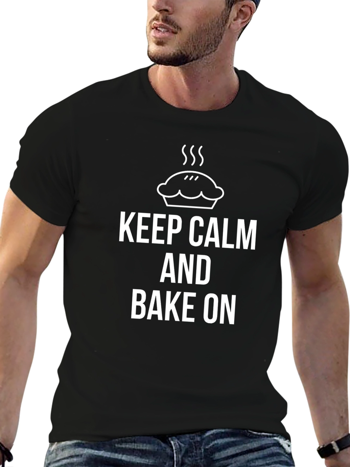 Keep Calm and Bake On Funny Baking T-Shirt