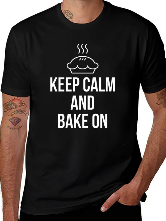 Keep Calm and Bake On Funny Baking T-Shirt