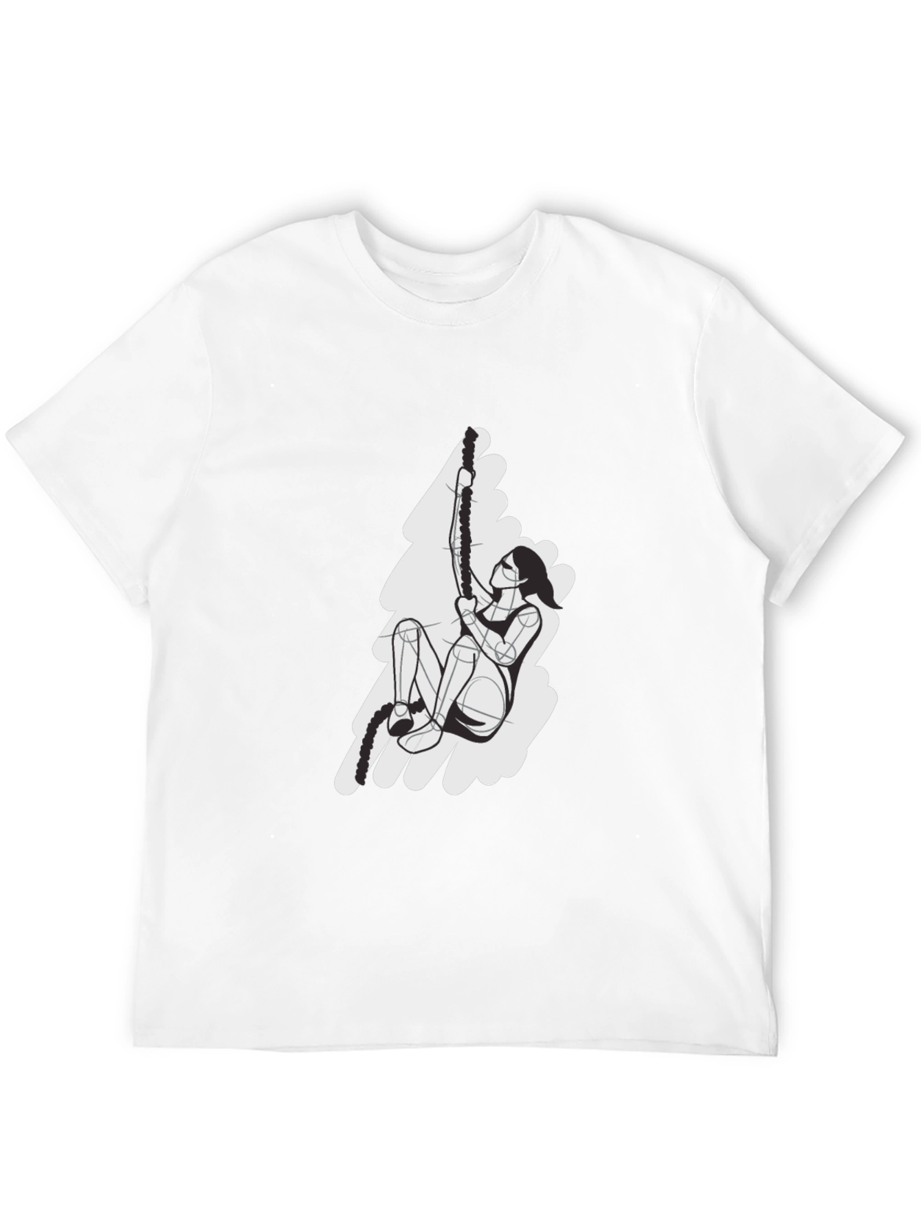 Rope Climbing Graphic T-Shirt - Black Cotton Tee